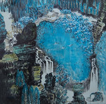 passage des oies sauvages et cascade de montagne bleue, pélerinage au temple