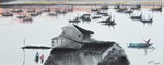 Bateaux de pêcheurs chinois rentrant au port de pêche